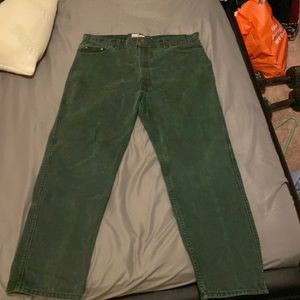 Green dyed Levi Strauss & co Quality pants